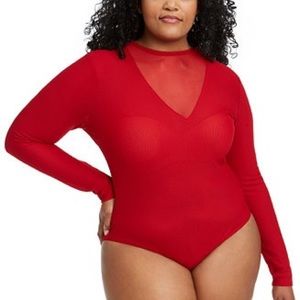 Lala Anthony red mesh bodysuit size 1X